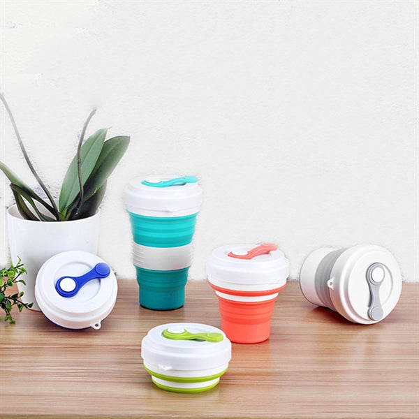 Folding Silicone Travel Cup With Lids