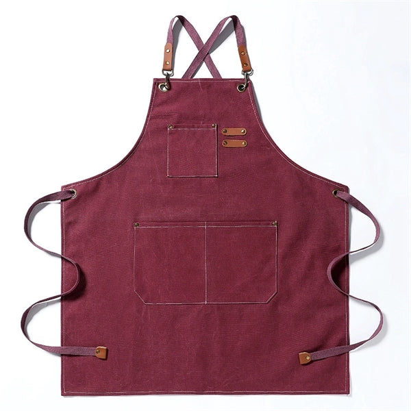 Multi-function Chef Cross Back Adjustable Canvas Apron
