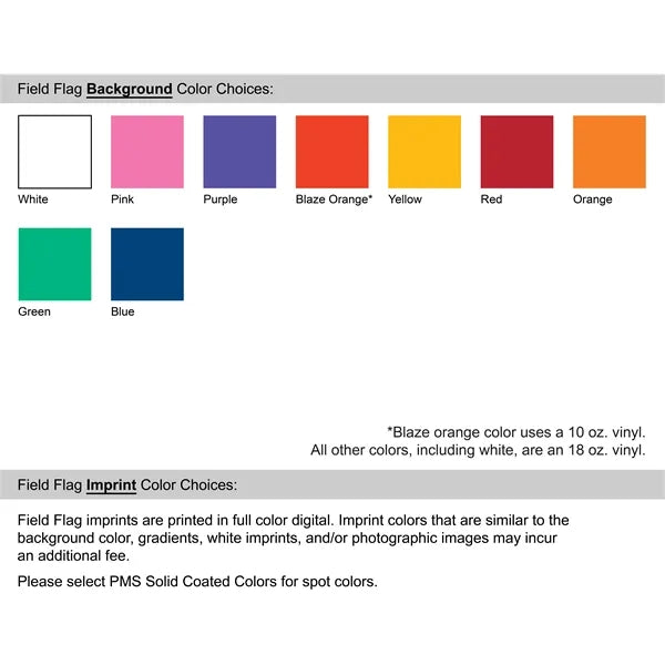 Custom Printed Field Flag - Single Sided