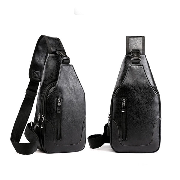 Men PU Leather Sling Bag