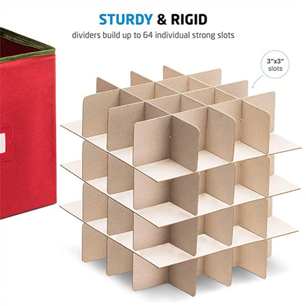 64-compartment Christmas storage box with zipper closure