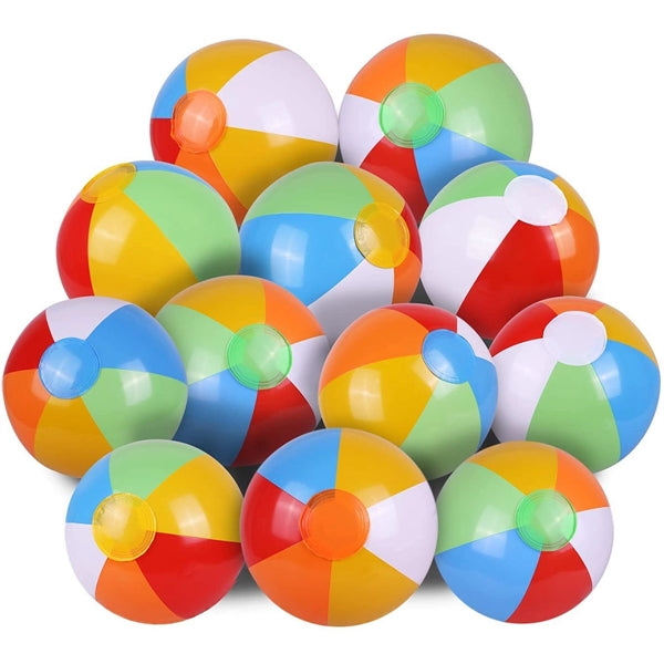 Inflatable Classic Rainbow Color 12 Inch Beach Balls