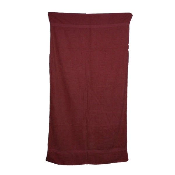 Burgundy 32x64 Terry Cotton Beach Towels.