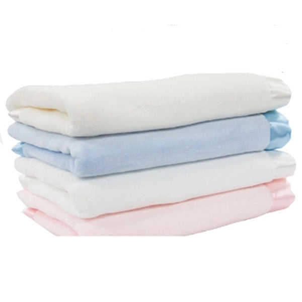 Satin Trim Tahoe Microfleece Baby Blanket
