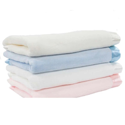 Satin Trim Tahoe Microfleece Baby Blanket