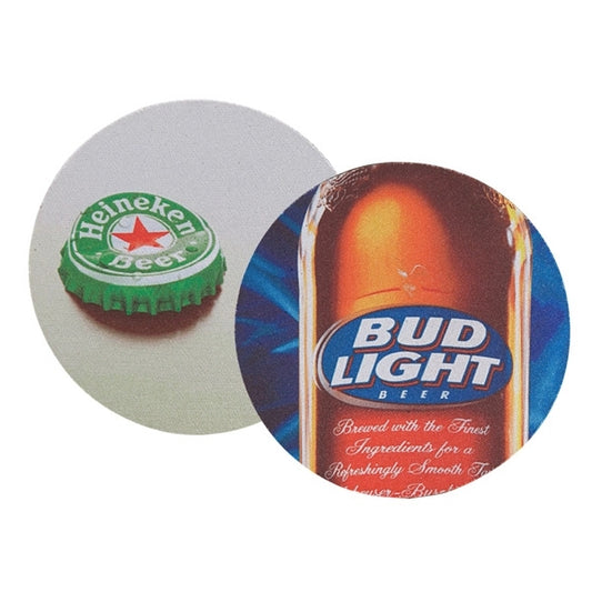 Round Soft Rubber & Jersey Skid Resistant Neoprene Coaster
