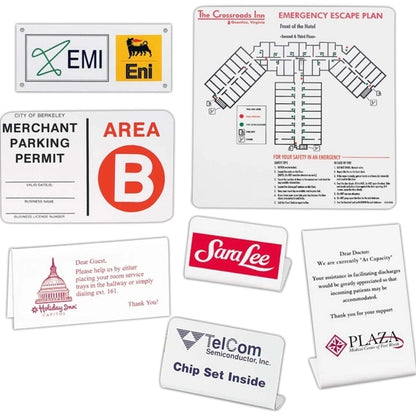 Economy Plastic Signs: 50-75 sq. in.
