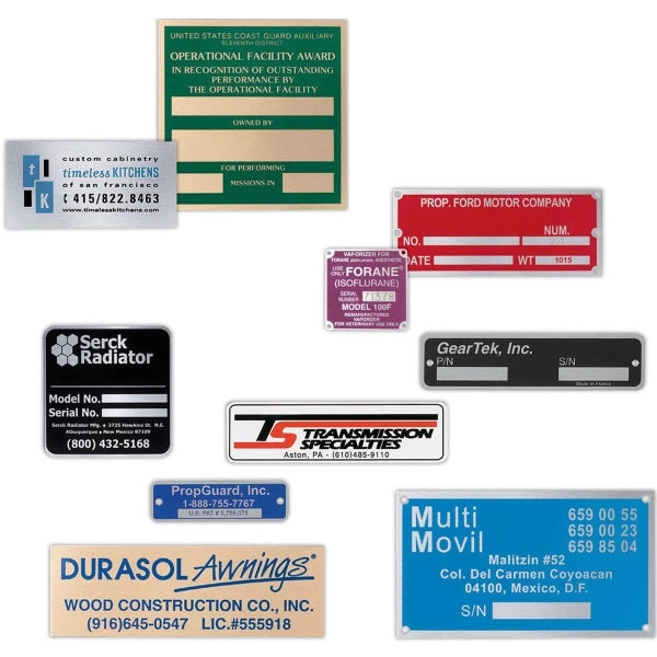 Metal Plates & Signage: 50-60 sq. in.