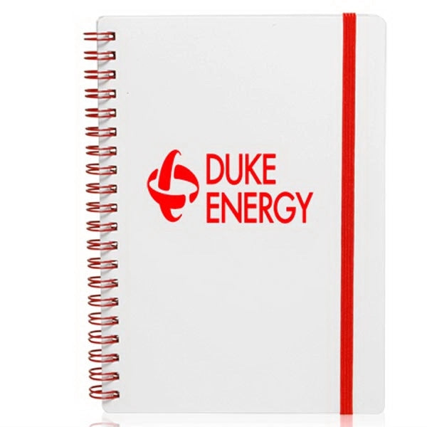 White Spiral Notebooks with Elastic Band