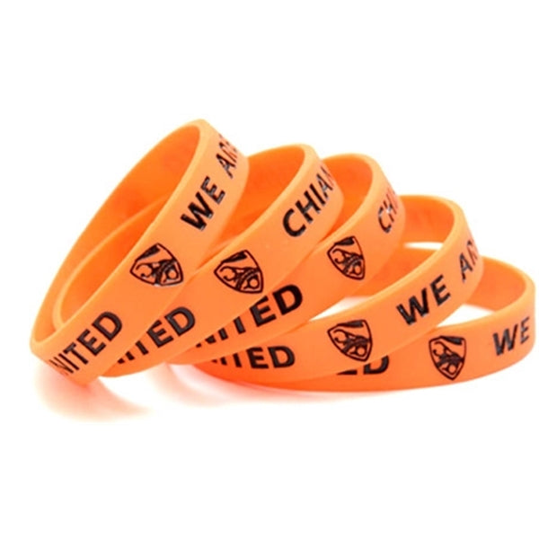 Color Filled Silicone Wristband w/ Custom Imprint