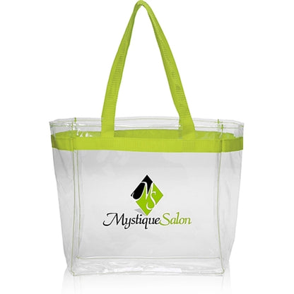 Color Handles Clear Plastic Tote Bags