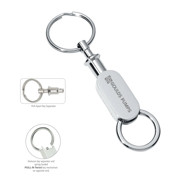 Heli Laser Engraved Pull-Apart Metal Valet Keyholder