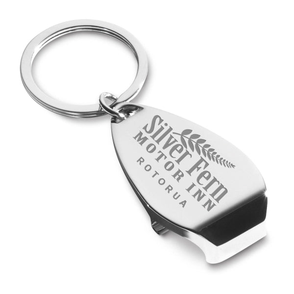 Elite Laser Engraved Metal Bottle Opener Keyholder.