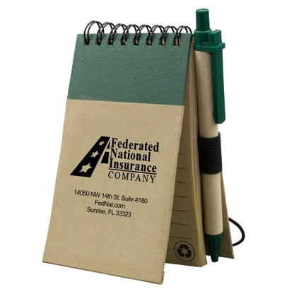 Eco Inspired Jotter Notepad Notebook with Matching Color