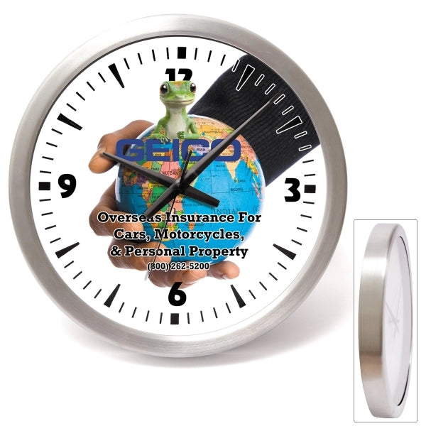 Bridge 14" Brushed Metal Analog Wall Clock