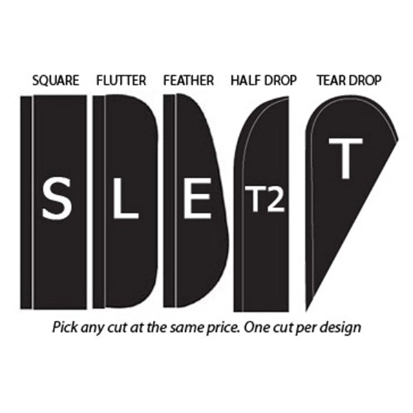 3' x 15' Custom Double Sided Teardrop Flag
