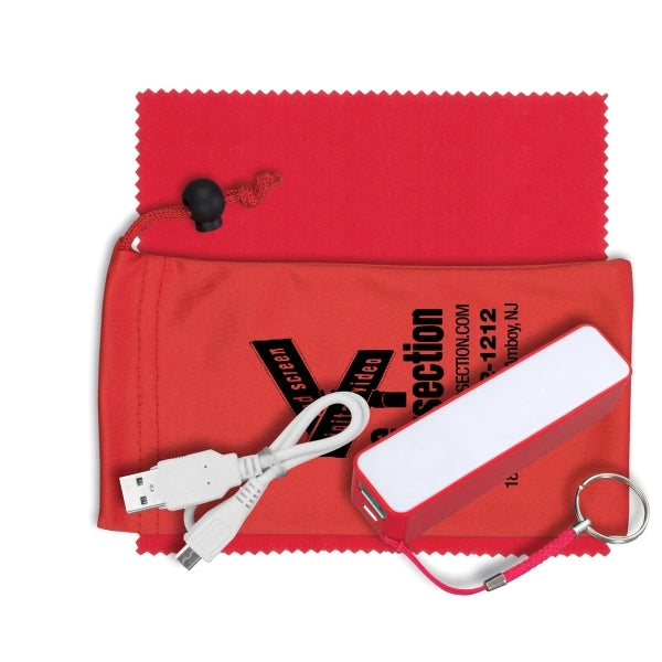 TechBank Mobile Power Bank Accessory Kit in Microfiber Pouch
