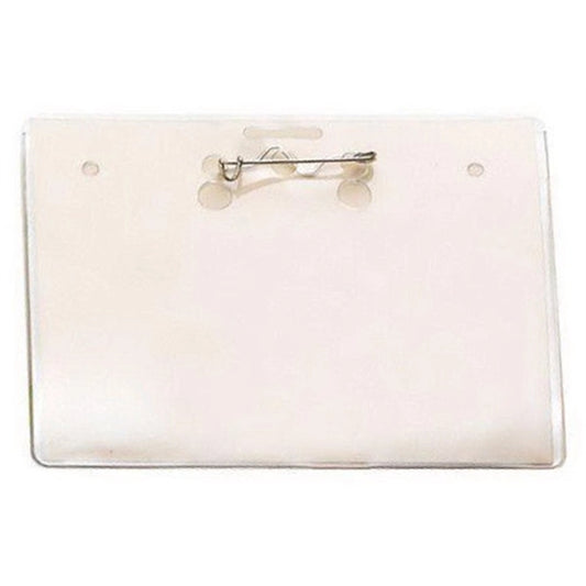 Horizontal Vinyl Badge Holder with Safety Pin