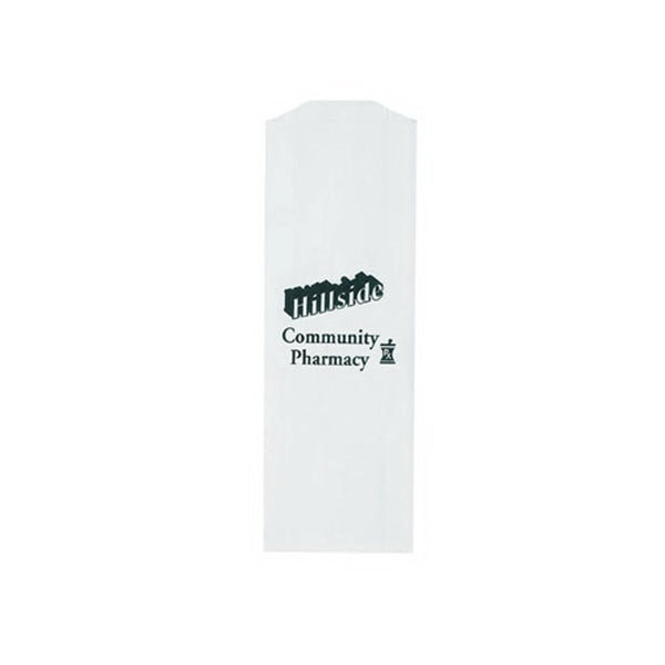 White Kraft Paper Prescription Bag - Flexo Ink