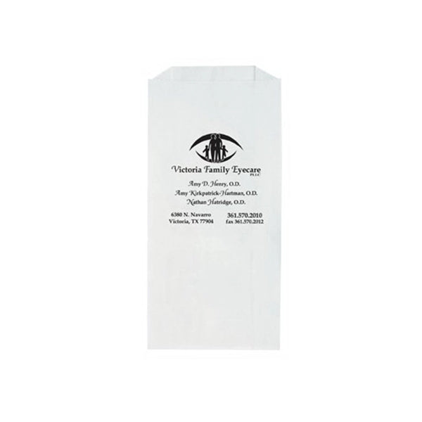 White Kraft Paper Prescription Bag - Flexo Ink