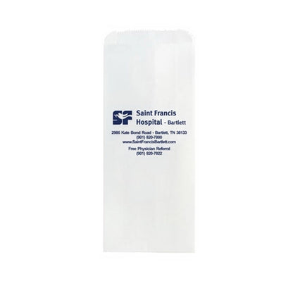 White Kraft Paper Prescription Bag - Flexo Ink