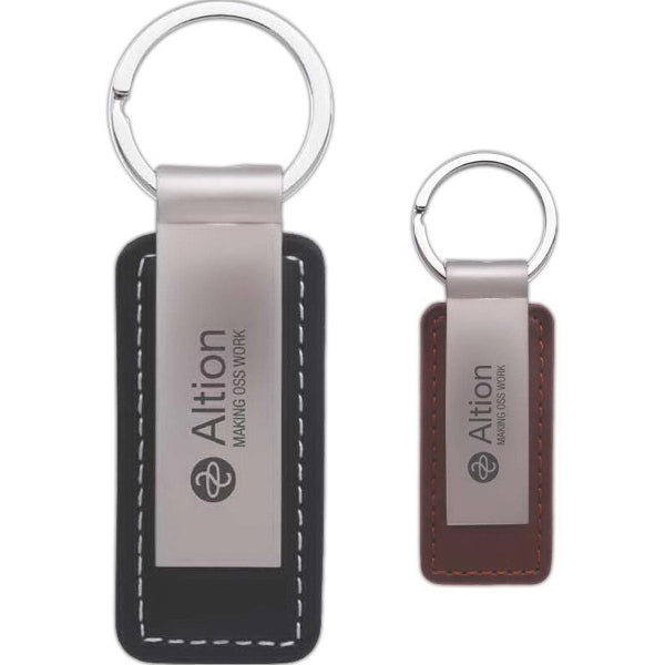 Leather and Metal Keychain