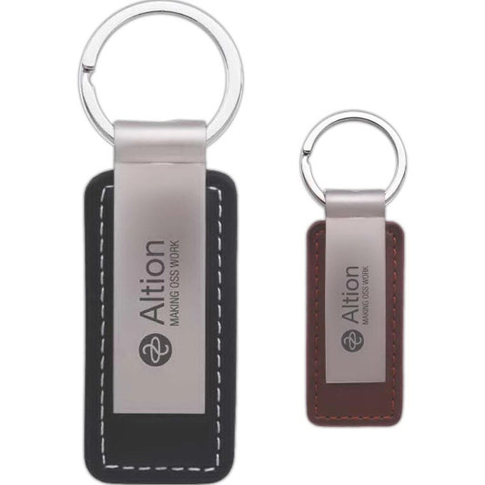 Leather and Metal Keychain