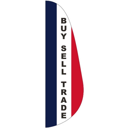 3' x 10' Message Feather Flag - Buy, Sell, Trade