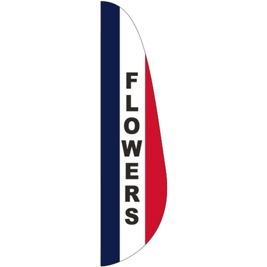 3' x 12' Message Feather Flag - Flowers