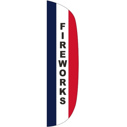 3' x 12' Message Flutter Flag - Fireworks