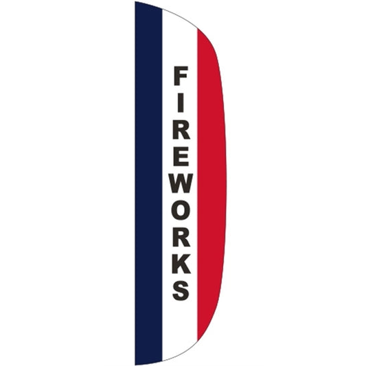 3' x 12' Message Flutter Flag - Fireworks