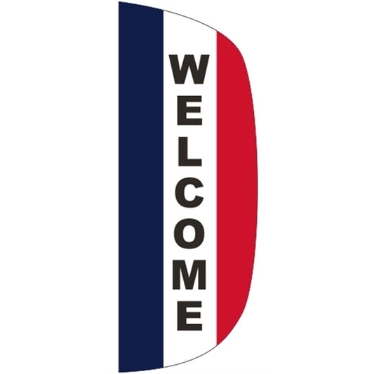 3' x 8' Message Flutter Flag - Welcome