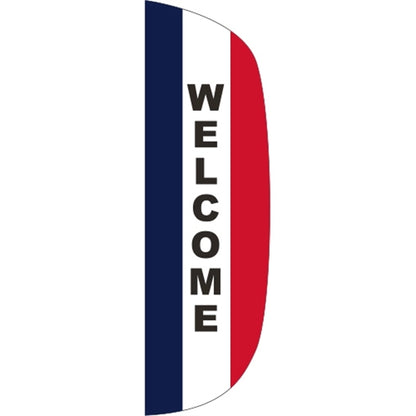 3' x 10' Message Flutter Flag - Welcome
