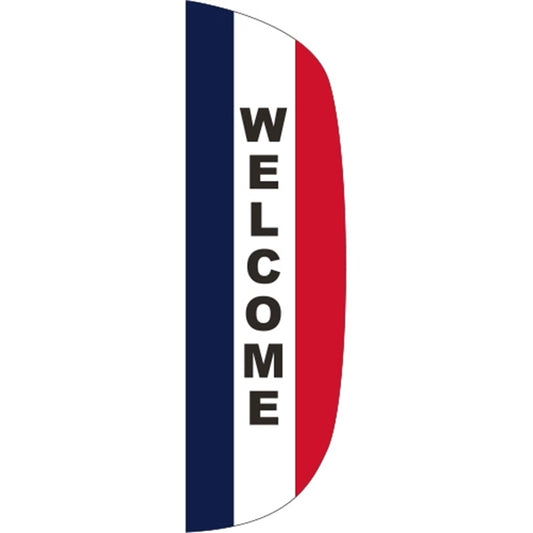 3' x 10' Message Flutter Flag - Welcome