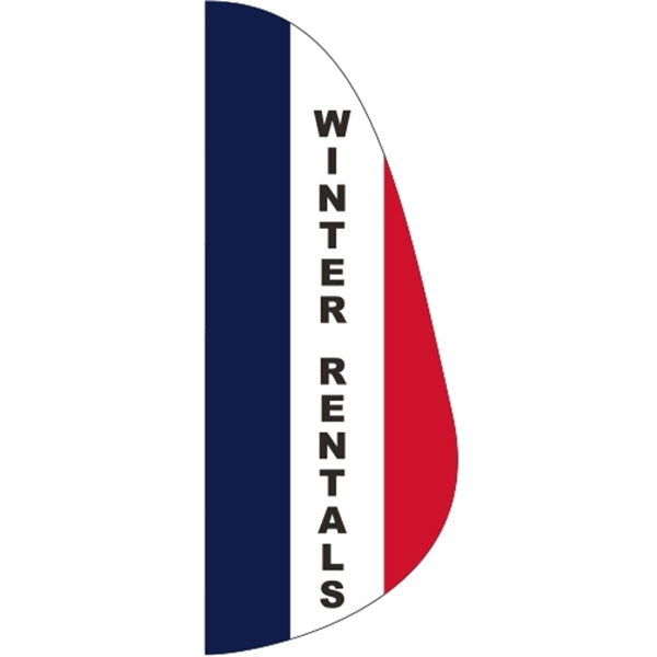 3' x 8' Message Feather Flag - Winter Rentals