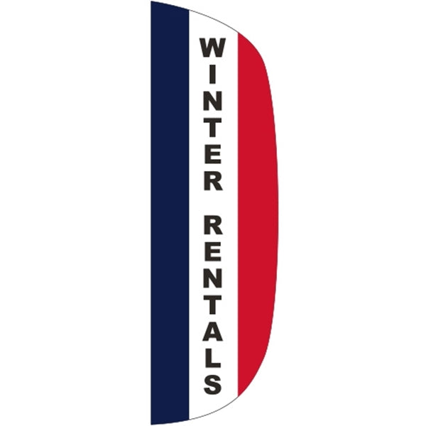 3' x 10' Message Flutter Flag - Winter Rentals