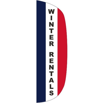 3' x 10' Message Flutter Flag - Winter Rentals