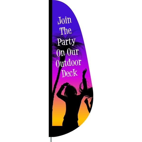 3' x 10' Custom Single Reverse Feather Flag