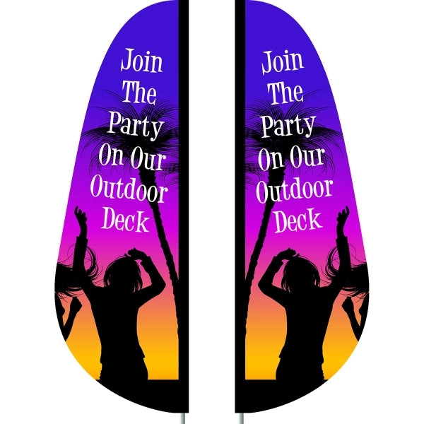 3' x 10' Custom Double Sided Feather Flag