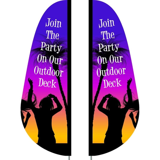 3' x 10' Custom Double Sided Feather Flag