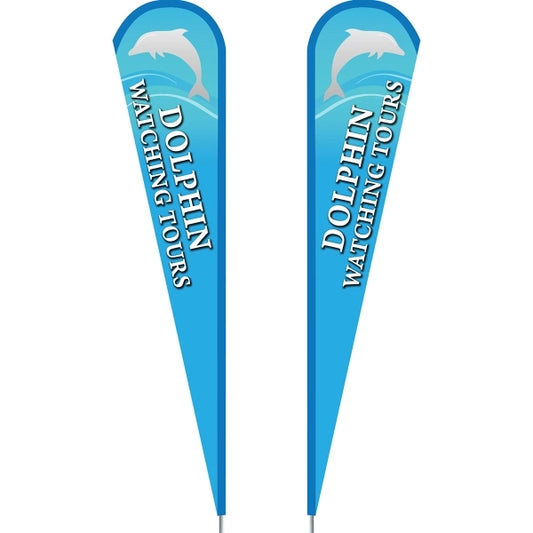 3' x 15' Custom Double Sided Teardrop Flag