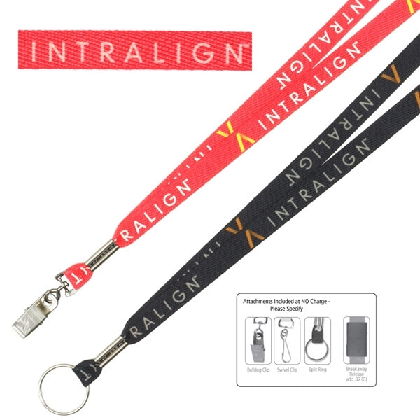 1/2" Textured Polyester Multi-Color Sublimation Lanyard