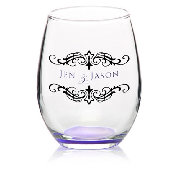9 oz. Stemless Etched Wine Glasses