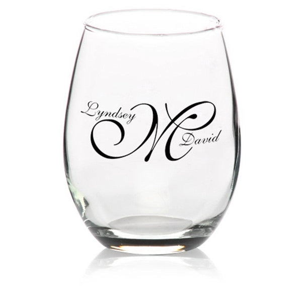 9 oz. Stemless Etched Wine Glasses
