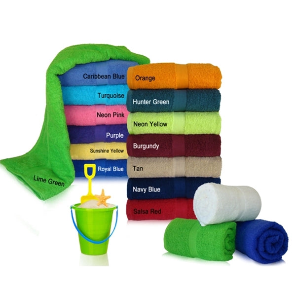 34x70 Terry Cotton Beach Towels. 19.0 Lbs/ Dz, 100 % cotton.