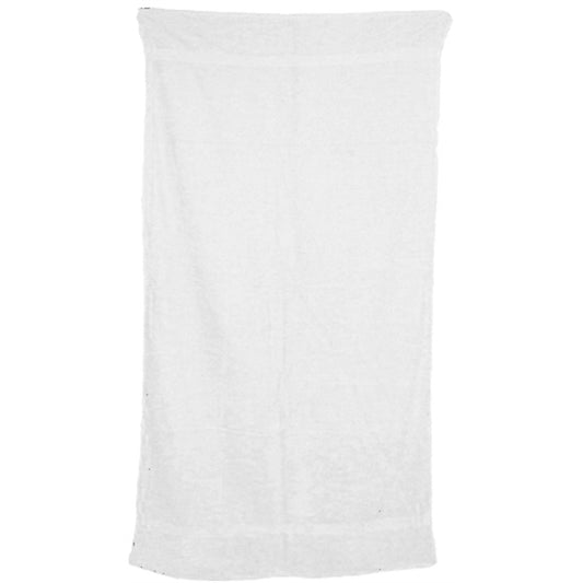 White 34x70 Terry Cotton Beach Towels.