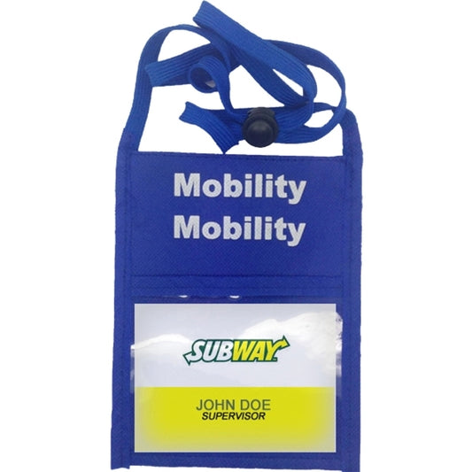 Standard Event Pouch w/ back zipper and Printed 3/8" Lanyard