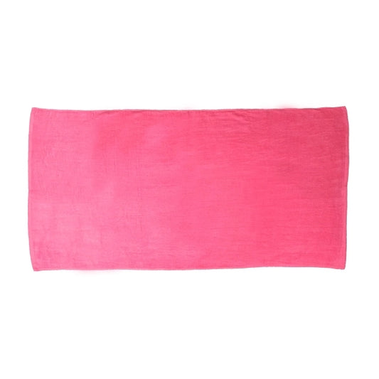 Neon Pink 30x60 Terry Velour Promotional Beach Towel.