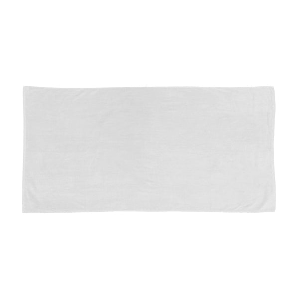 White 30x60 Terry Velour Promotional Beach Towel.