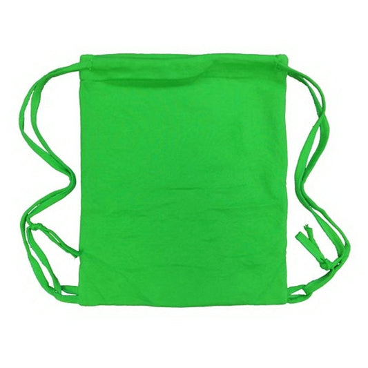 Lime Green 14x17 Blended Knitted Drawstring Bag.